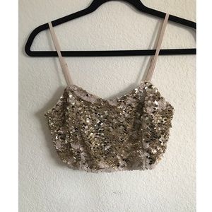 Sequin Cropped Top